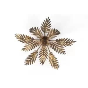 Onli Felce 5 Light Feather Multi Arm Semi Flush Ceiling Lamp, Bronze
