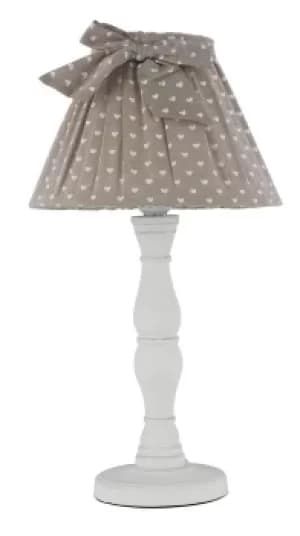 SWEET Table Lamp with Round Tapered Shade Wood, Fabric Lampshade 22x41cm