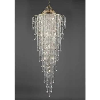 Inina Tall 15 Bulbs E14 pendant light gold / crystal