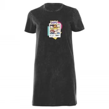 Nickelodeon Rugrats Womens T-Shirt Dress - Black Acid Wash - L - Black Acid Wash
