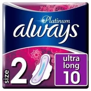 Always Platinum Long Plus Size 2 with Wings Pads x10