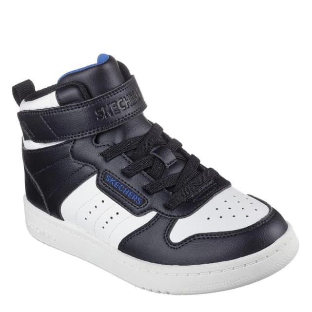 Skechers High Top Gore & Strap Sneaker W Qtr High-Top Trainers Unisex Kids Black/White unisex C10 (27.5)