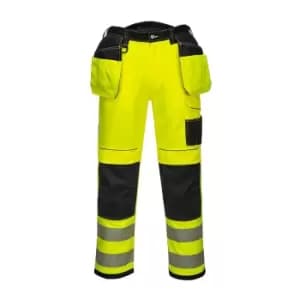 Portwest Mens PW3 Hi-Vis Trousers (32R) (Yellow/Black)