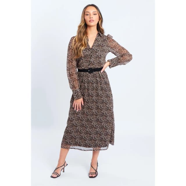 Be You Belt Shirt Maxi Dress - Brown Brown 8