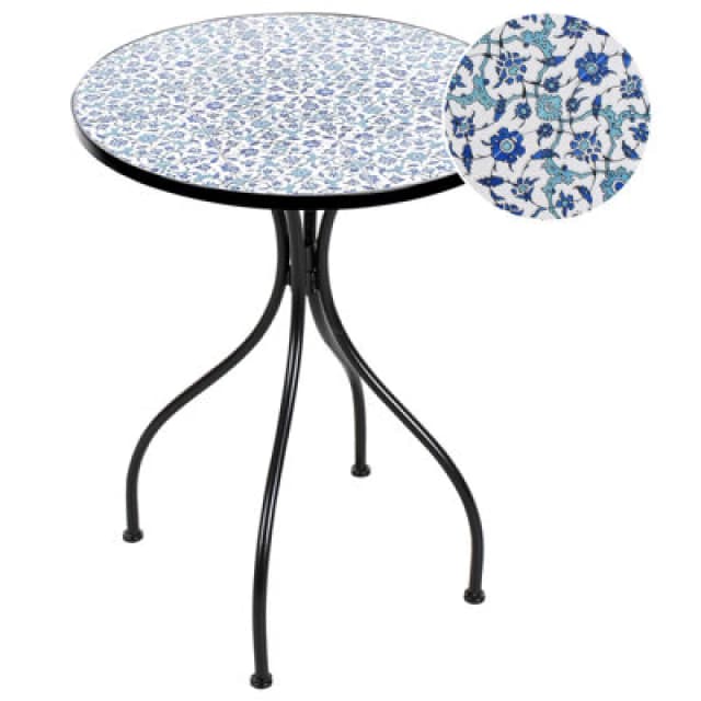 Beliani Bistro Table Chapeco 60 Cm 60 Cm Metal Black