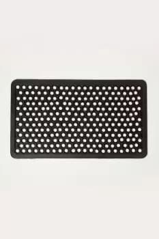 Set of 2 Honeycomb Black Rubber Door Mats