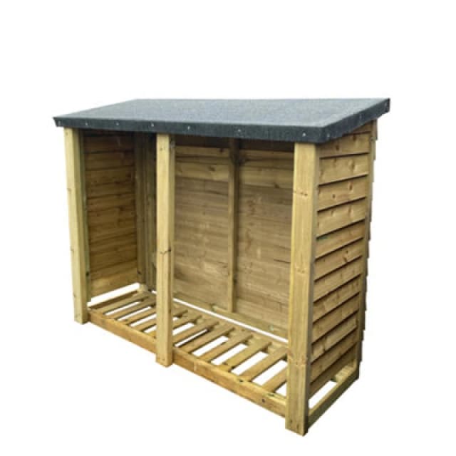 Churnet Valley Garden Furniture Ltd Felted Heavy Duty Log Store - Timber - L67 X W120 X H180 Cm - Minimal Assembly Required