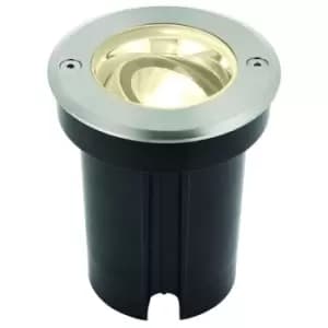 Saxby Hoxton - Outdoor Recessed Ground Light Warm White IP67 6W Matt Black Paint & Brushed Stainless Steel
