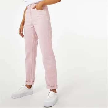 Jack Wills Maddison High Rise Straight Leg Jeans - Pink