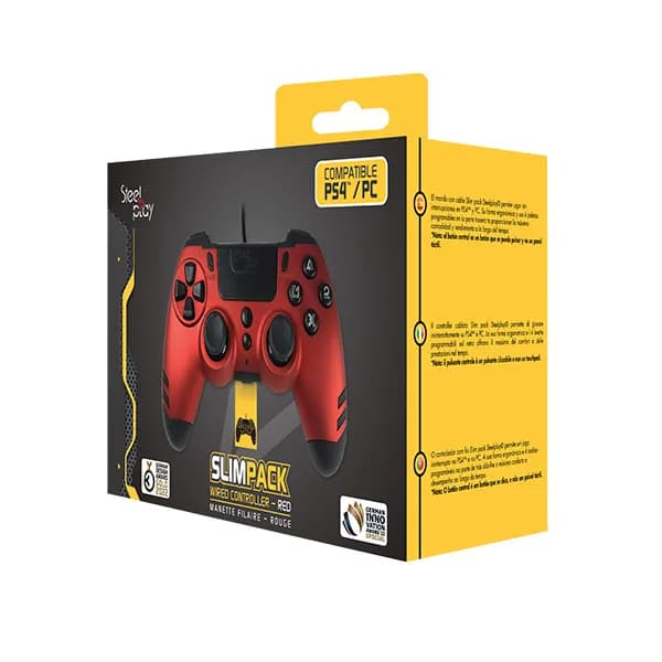Lexip SteelPlay Slim Pack Wired Controller (Ruby Red) - PlayStation 4 PS4