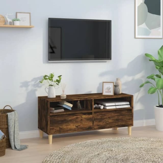 Vidaxl TV Cabinet Smoked Oak 100X34.5X44.5cm Engineered Wood, Brown 831898