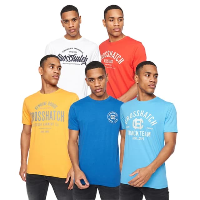 Crosshatch Crosshatch Men Weymouth T-Shirt 5pk Size: Small Multi S Male 5059294570237