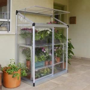Palram Lean-To Grow House 4 x 2 - Silver/Clear