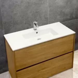 Limoge Thin-edge Ceramic 101Cm Inset Basin With Rectangular Bowl
