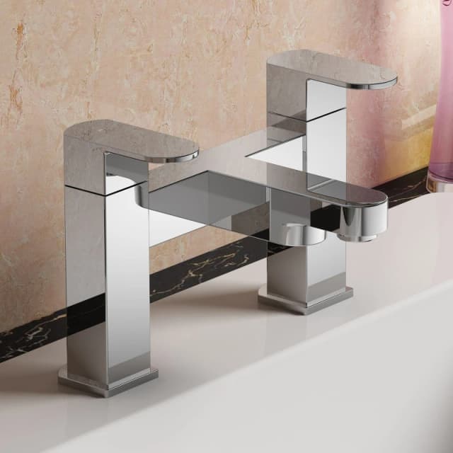 Nes Home Chrome Square Bath Filler Mixer Tap in Silver Silver Unisex