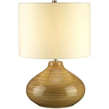Bailey - 1 Light Table Lamp Wood Effect, E27 - Elstead