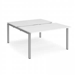 Adapt II Sliding top Back to Back Desk s 1400mm x 1600mm - Silver Frame
