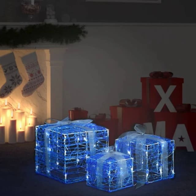 VIDAXL Vidaxl - Decorative Acrylic Christmas Gift Boxes 3 pcs Cold White 8720286434130