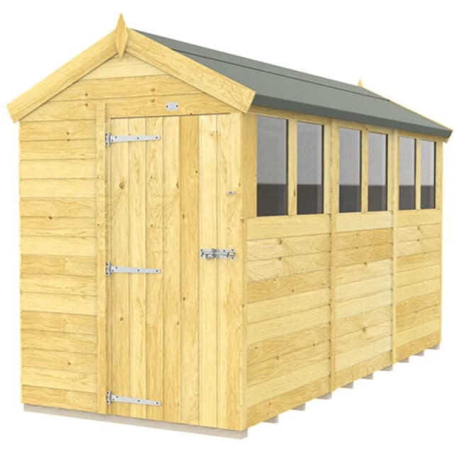 Flat Pack Sheds DIY Sheds 5 x 12 Apex Shed, Brown 5X12AFF