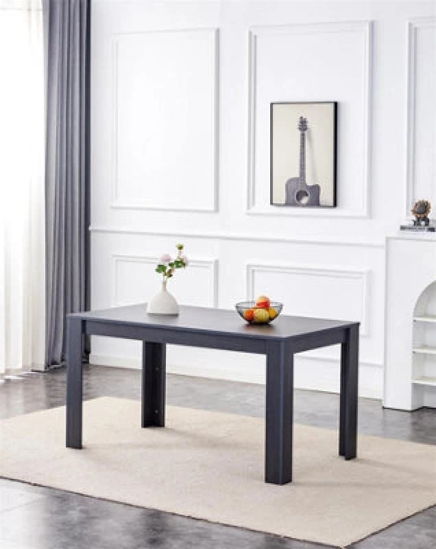 Kosy Koala Dining Table Dark Grey Wood Kitchen Place For 4 Seats, Dining Table Only (Dark Grey H 75 X L 117 X W 77 Cm)