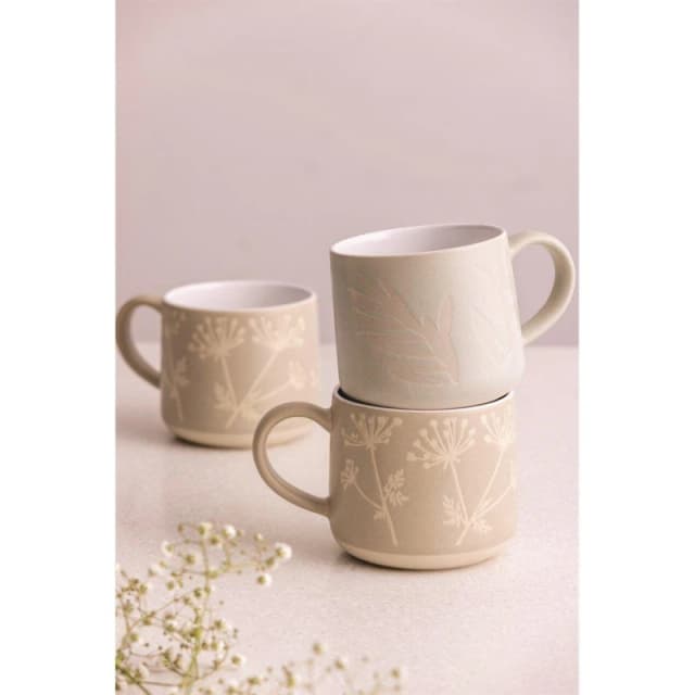 Mason Cash Set of 4 Botanical Mugs Grey and Stone Multi unisex 1