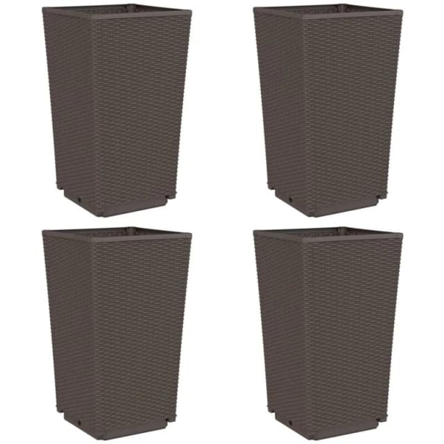 VIDAXL Garden Planters 4 pcs Brown 32.5x32.5x57cm pp Vidaxl 8721012410626