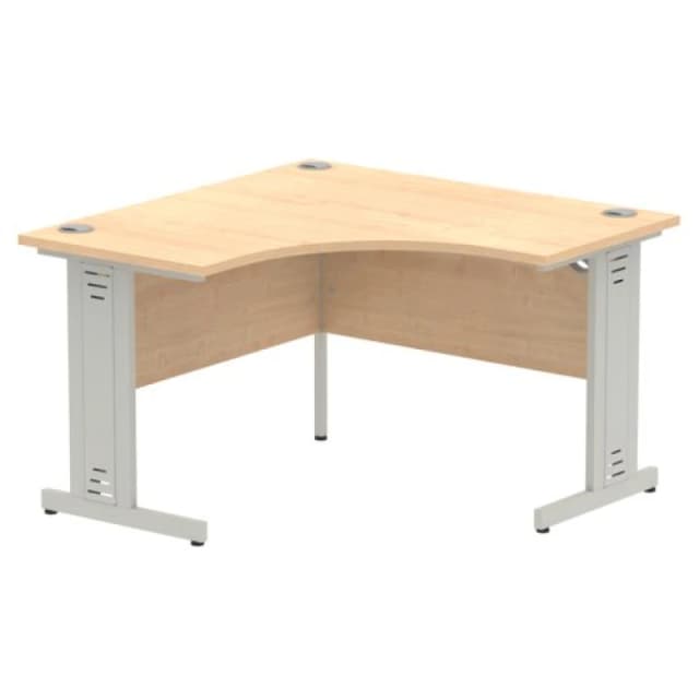 Dynamic Impulse 1200mm Corner Desk Maple Top Silver Cable Managed...