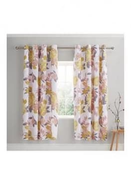 Catherine Lansfield Elina Floral Eyelet Curtains