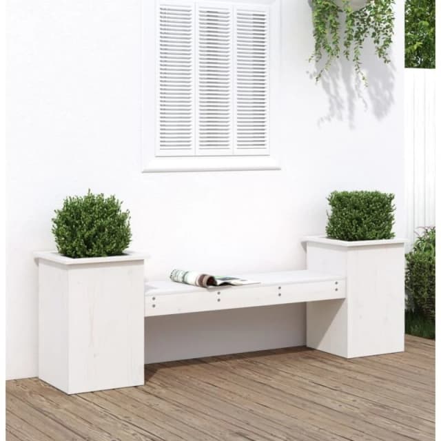 vidaXL Planter Bench White 184.5x39.5x56.5cm Solid Wood Pine, White 825171