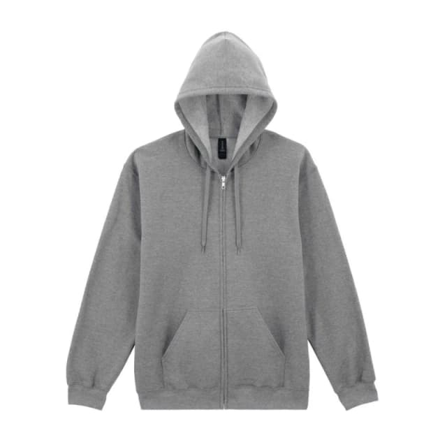 Gildan Mens Fleece Midweight Full Zip Hoodie in Grey Size: Small Grey Male S