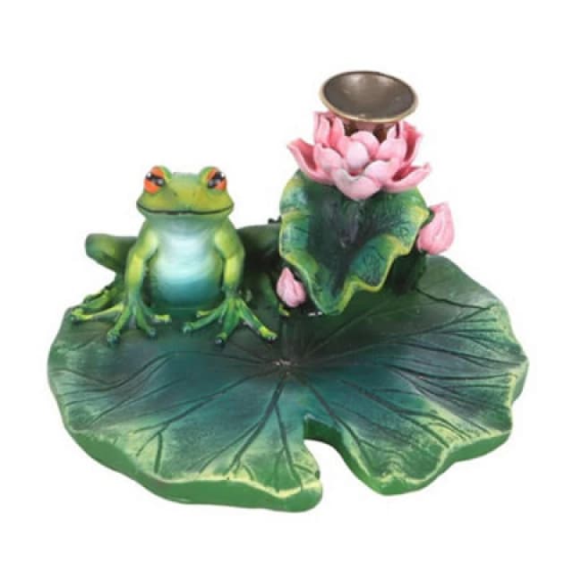 Something Different Something Different Lily pad Backflow Incense Burner in Green Green One Size Unisex 5063703387361