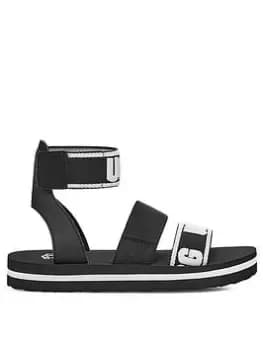 UGG Allisa Logo Sandal, Black, Size 12 Younger