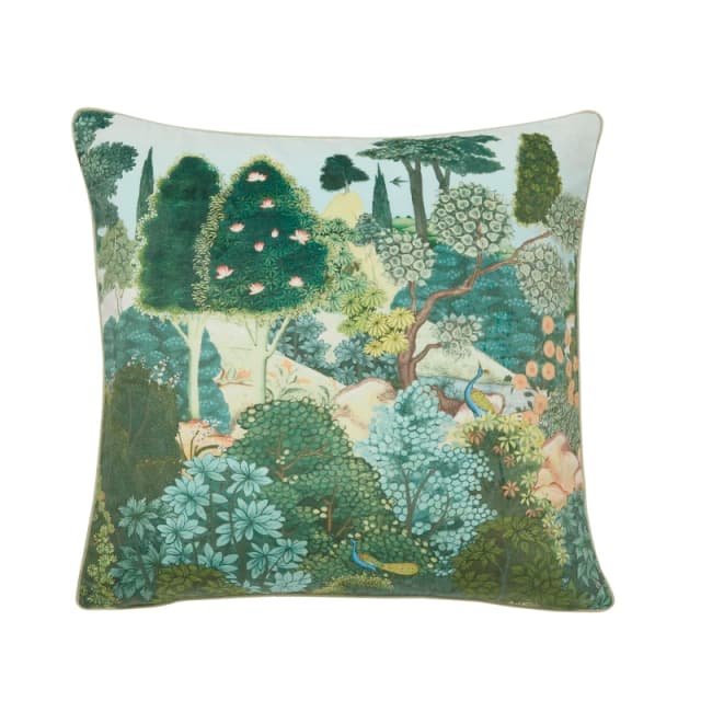 Graham & Brown New Eden Feather Cushion, Emerald