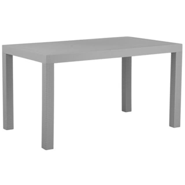 Beliani Garden Dining Table Fossano 140 Cm 80 Cm Light Grey