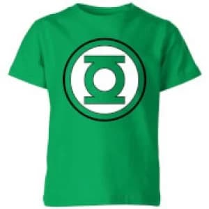 Justice League Green Lantern Logo Kids T-Shirt - Kelly Green - 11-12 Years