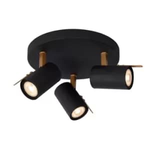 Grony Modern Ceiling Spotlight - LED Dim to warm - GU10 - 3x5W 2200K/3000K - Black