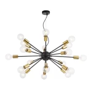 Jackson Ceiling Pendant Lamp Black, 18 Light, E27