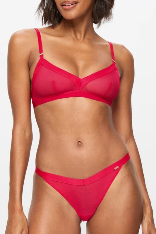 KBX Womens Zadie Non Pad Crop Bralette in Red Size: 8 Red Female 8
