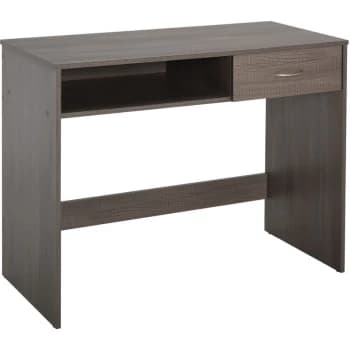 Homcom - Modern Computer Work Desk Table Study w/ Shelf Drawer Standing Writing Station Display Stylish Storage Compact Grey