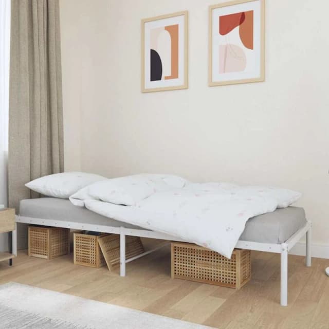 VIDAXL Metal Bed Frame without Mattress White 75x190cm Vidaxl 8720845721459