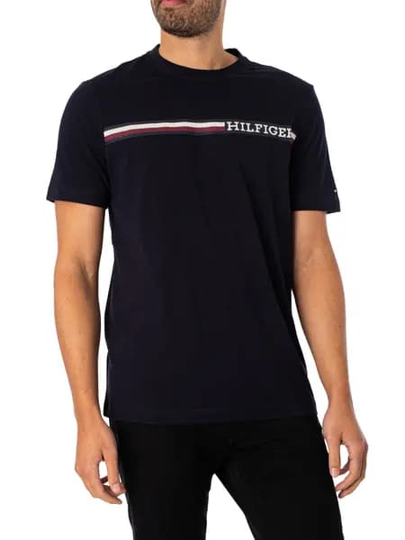 Tommy Hilfiger Monotype Chest Stripe T-Shirt Desert Sky XXL