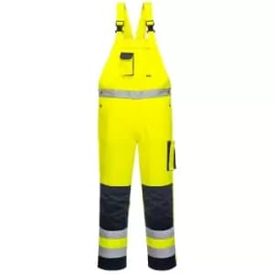 Portwest TX52YNRXXL - sz 2XL Dijon Hi-Vis Bib and Brace - Yellow/Navy - Yellow/Navy