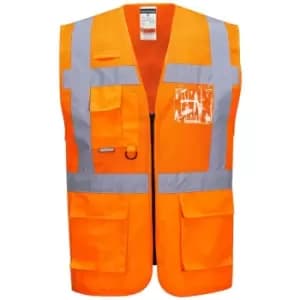C496ORRXL - sz XL Madrid Executive Mesh Vest - Orange - Orange - Portwest