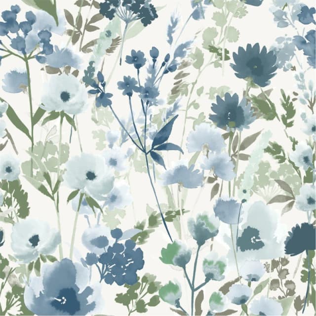 Catherine Lansfield Countryside Floral Wallpaper Blue unisex One Size