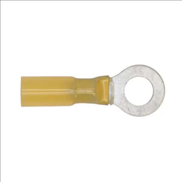 Genuine SEALEY YTSR2584 Heat Shrink Ring Terminal Ø8.4mm Yellow Pack of 25