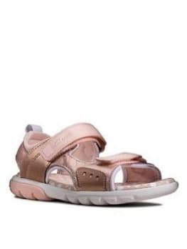 Clarks Rocco Tide Metallic Girls Sandal, Pink Metallic, Size 10 Younger