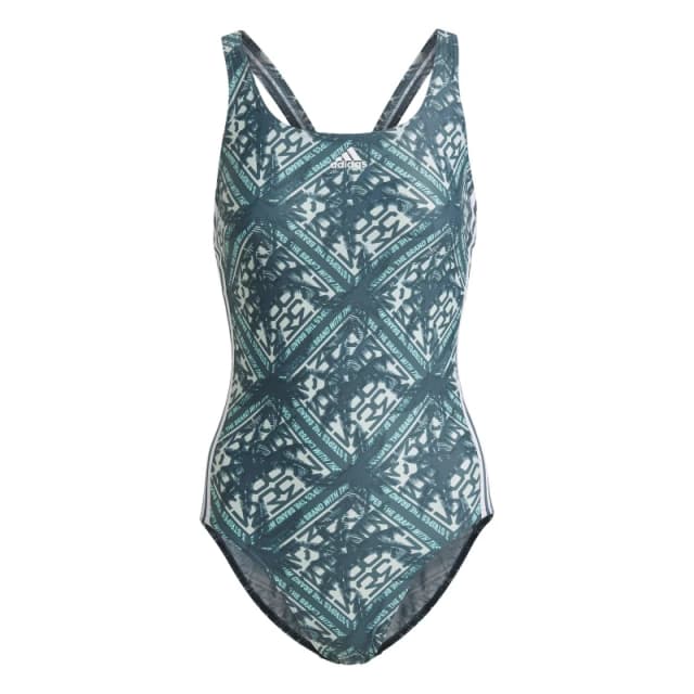 adidas Sh3.Ro Festivibes 3-Stripes Swimsuit Womens One Piece - Green Green 4