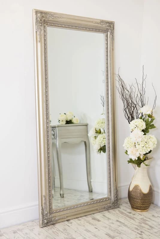 Unbranded Caspian Vintage Elegant Antique Design Full Length Mirror 178 x 87cm - Silver