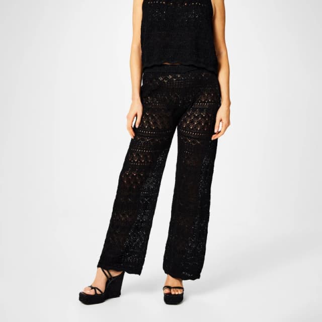 Biba Biba Pointelle Knitted Trousers - Black 8