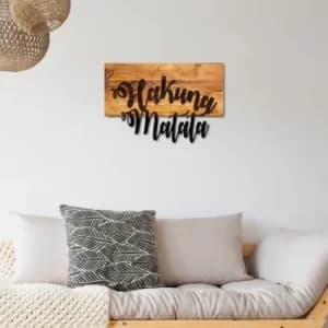 Hakuna Matata Walnut Black Decorative Wooden Wall Accessory